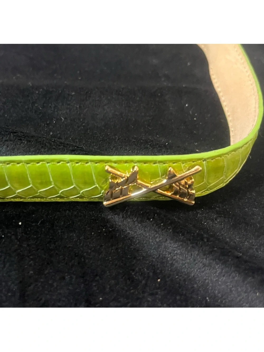 Women's Genuine Snakeskin Green Golf Belt  Medium NWT